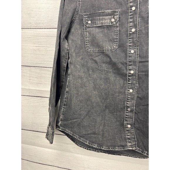 Mavi Denim‎ Shirt Jacket Small Long Sleeve Button Up Pockets Black NEW - Picture 6 of 9